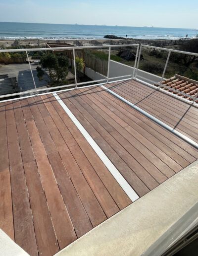 terrasse en acier bois